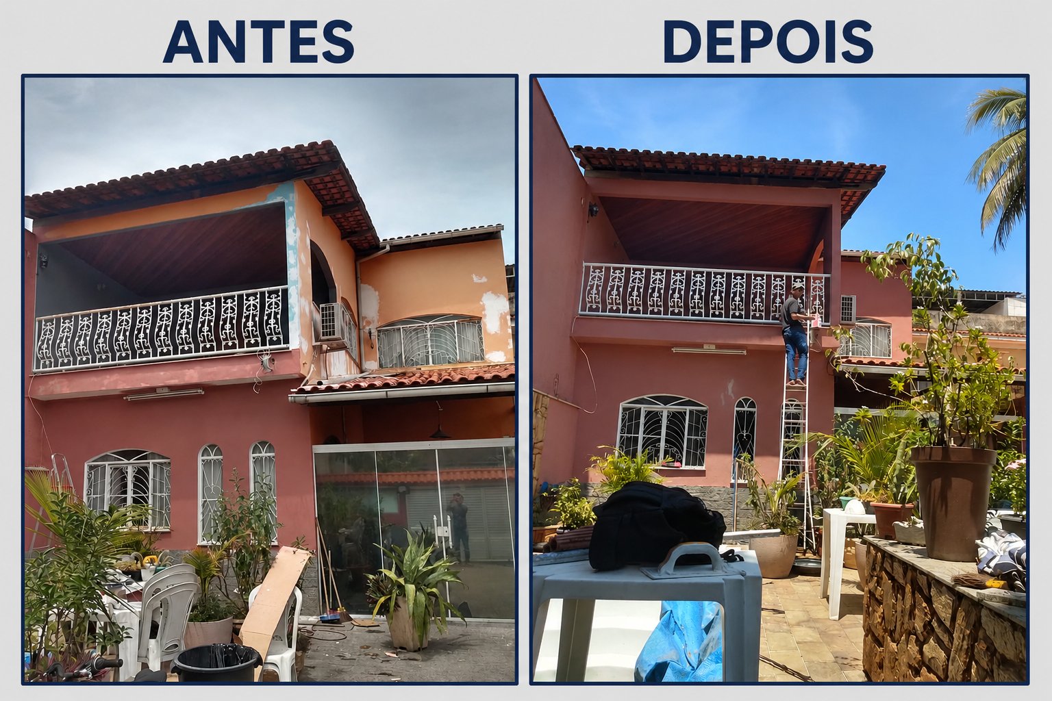 Equipe CSM Reformas executando pintura residencial na Ilha do Governador